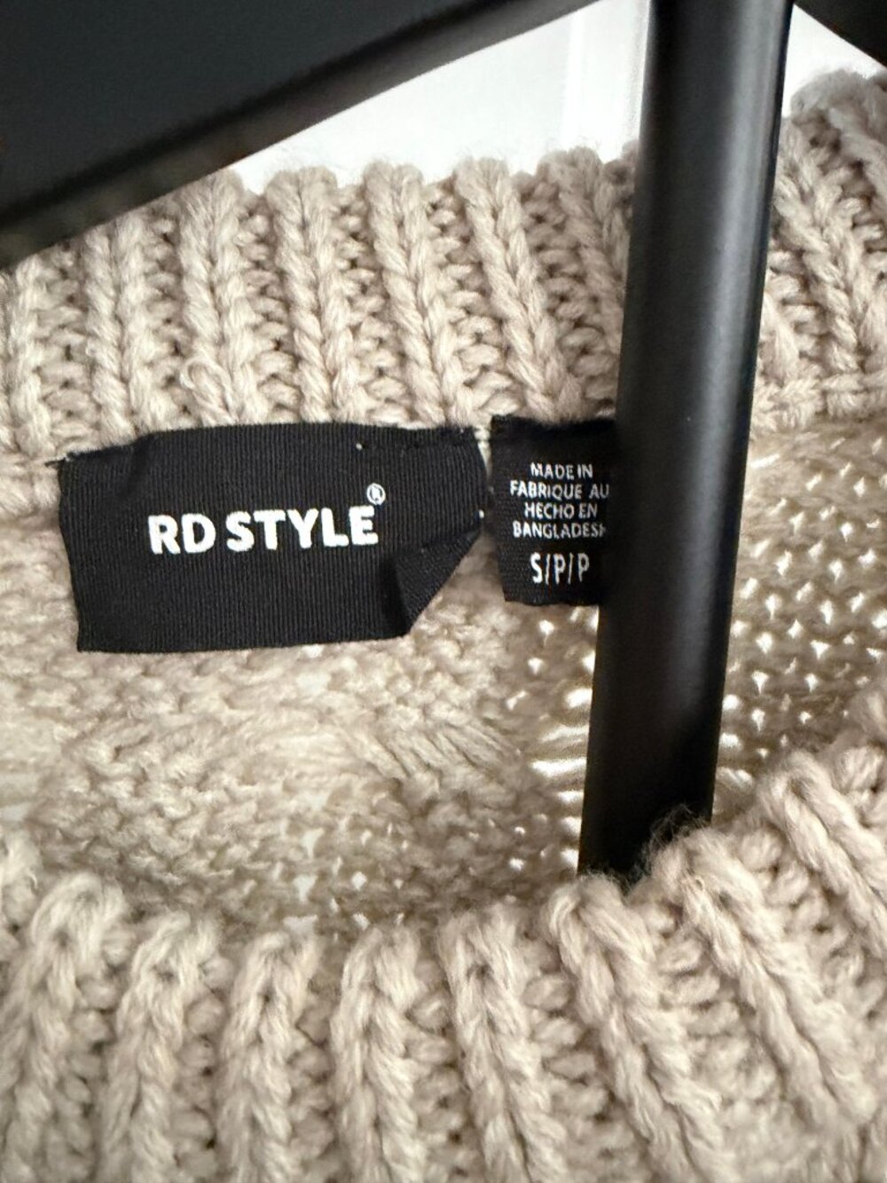Women’s RD-Style Tan Cable-Knit Crewneck Sweater Vest Small - Picture 4 of 4